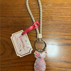Lilly Pulitzer Gold Wristlet Keychain with Shell NWT